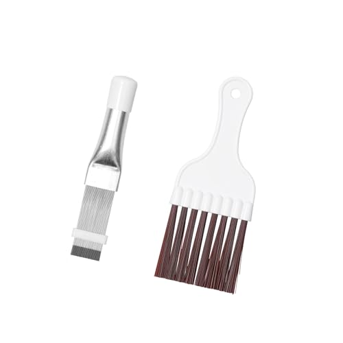 Hyuduo Edelstahl -Flossenkamm, Kunststoffbürste, Reinigungswerkzeug für Haushaltsgeräte für Klimaanlagen mit Flossenkamm+Pinsel (Flossenkamm und Pinsel) von Hyuduo