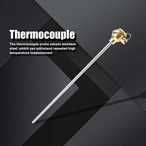 Hyuduo Edelstahl-Sonden-Thermoelementsensor, K-Typ Thermometer Multimeter-Zubehör, Haltbares 201 Rostfreies Stahlmaterial, Breiter Temperaturbereich 0-800 ℃, 16 Mm Rohrdurchmesser (60 mm) von Hyuduo