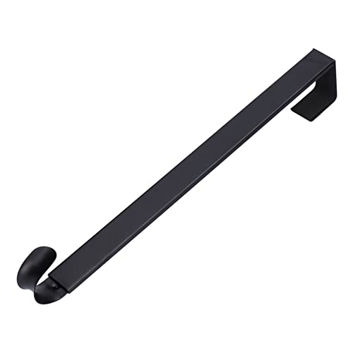 Hyuduo Einstellbarer Haltbarer Kranzhalter, Hochleistungs -Türhänger, Multi -Purpor -Organizer, Keine Stanzinstallation, Spart Platz, 23,6 Zoll Länge, Geeignet für 2,2 Zoll Dicke Türen (BLACK) von Hyuduo