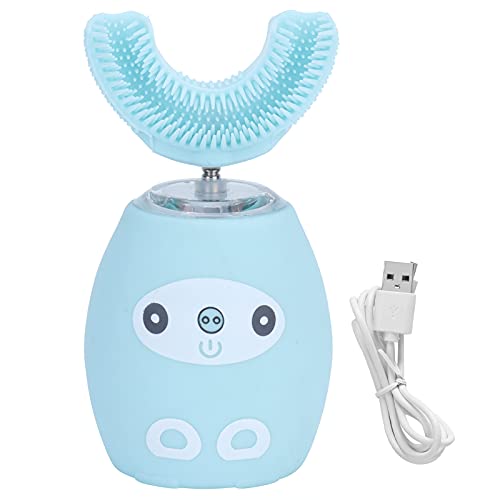 Hyuduo Elektrische Zahnbürste, U-förmige Whitening-Zahnbürste, wasserdichte Intelligente Zahnbürste, USB-Ladefunktion Kunststoff + ABS für Kinder(2-7 Years Old-Blau) von Hyuduo
