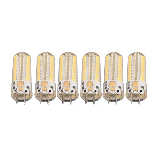 Hyuduo GY6.35 LED-Glühbirne, 6 Stück GY6.35 LED-Glühbirne, 7 W 700 Lm, 72 LEDs, Kronleuchter-Glühbirnen, Energiesparende LED-Mais-Glühbirne für Heimanhänger, LED-Glühbirnen (Warmes Licht) von Hyuduo