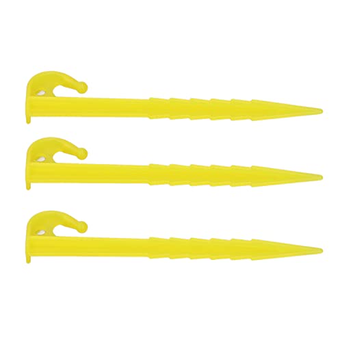 Hyuduo Garten Spike Zelt Nagel UV -Widerstandssandpfahl, 50 Stcs Plastikzeltstift Zum Camping -Markise (Yellow) von Hyuduo