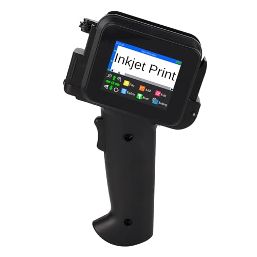 Hyuduo Handheld -Drucker Tragbarer Tintenstrahldrucker 600DPI Handheld Inkjet -Drucker mit 42 Ml Schnellrocknungstintenpatrone für Textbezeichnungen Grafiken auf Mehreren Oberflächen von Hyuduo