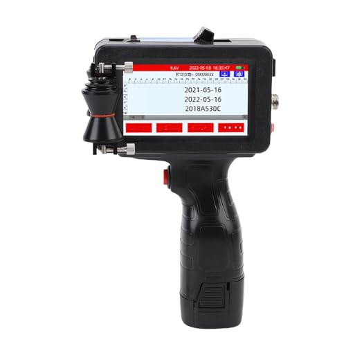 Hyuduo Handheld Inkjet -Drucker 12,7mm Tintenpatronendrucker 4,3 Zoll Touchscreen Tragbarer Tintenstrafer Handheld Text Digitaler Drucker für (EU -Stecker 100‑240V) von Hyuduo