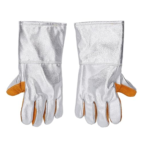 Hyuduo Hitzebeständige, 1 Paar Feuerfestes Kuhspurschweißhandschuhe mit Komfortabler Innerer Auskleidung, Verbesserte Isolierung, Feuerfestem Gewinde, Breite Anwendungen für Gießereien, Backen, Hyuduo Hitzebeständige, 1 Paar Feuerfestes Kuhspurschweißhandschuhe mit Komfortabler Innerer Auskleidung, Verbesserte Isolierung, Feuerfestem Gewinde, Breite Anwendungen für Gießereien, Backen, von Hyuduo