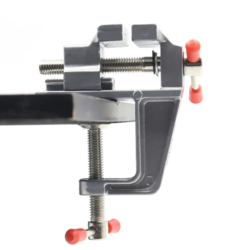 Hyuduo Hobby Vise, Mini -Hobby -Spannwesen für Kleine Projekte, Handwerk und Modellierungsgebäude, Tragbare Aluminiumlegierungklemme auf Schraubstock mit Schwenkbasis für Home Workbench, Rotierende von Hyuduo