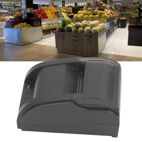 Hyuduo Hochgeschwindigkeits-HD-Druck-USB-Thermo-Belegdrucker, Tragbarer 58-mm-Drucker mit Mehreren Konnektivität für Supermarktrestaurants (EU-Stecker 100 bis 240 V) von Hyuduo