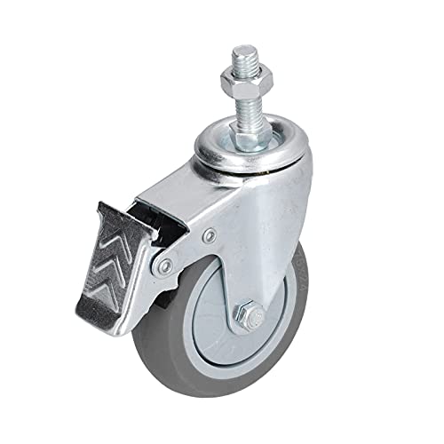 Hyuduo Hochleistungs -PVC -Caster -, 3 Zoll, Universell mit Bremsen, Lagerkapazität, für Geräte, Regale, Maschinen, Industrielle Rollen, Bestehend aus PVC -Material (Es gibt Bremsen) von Hyuduo