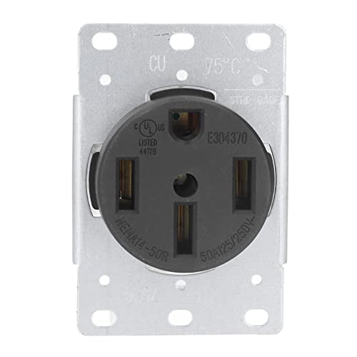 Hyuduo Industrielle Behälter NEMA 14-50R 50A 125/250 V Power Outlet Sockel mit Hoher Aufprallwiderstand und Messingkontakten für Herdtrocknergenerator von Hyuduo