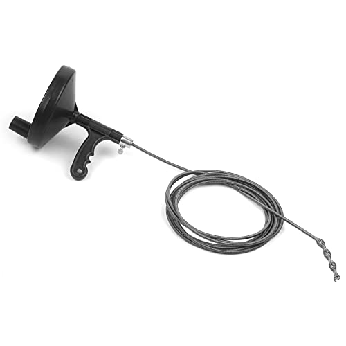 Hyuduo Kabelschneckenabfluss Clog-Entferner, Peitrichreiniger mit Handkurbel und Rutschgriff, 16-Fuß-Kabel für Küchenspüle, Badewanne, Toilette und Bodenabfluss von Hyuduo