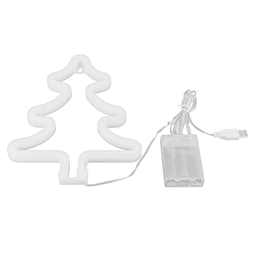 Hyuduo LED Leuchtreklame, Weihnachtsbaum Neonlicht, Neuheit Wandleuchte mit 2 Power Methode für Weihnachtsfeier Dekoration(Gelb) Wandlampe von Hyuduo