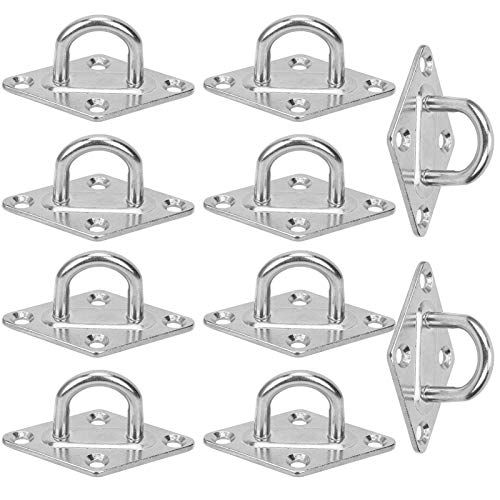 Hyuduo M5 4 Löcher Diamant -verdrängte Augenplatte, Hohe Festigkeit, Rostbeständigkeit für Bootsschiffe, Hängematten, Yoga, Boxen mit 304 Edelstahllagerhaken, Einfach zu Installieren von Hyuduo