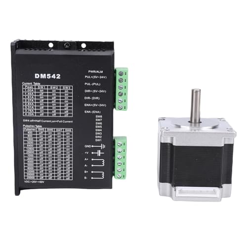 Hyuduo NEMA 23 Stepper Motor Kit mit Microstep -Treiber Geschlossener Loop -Stepper -Motor Kit 23HS5628 8mm Welle 126n.cm 2,8a mit DM542 -Treiber für CNC -Gravurmaschine 3D -Drucker von Hyuduo