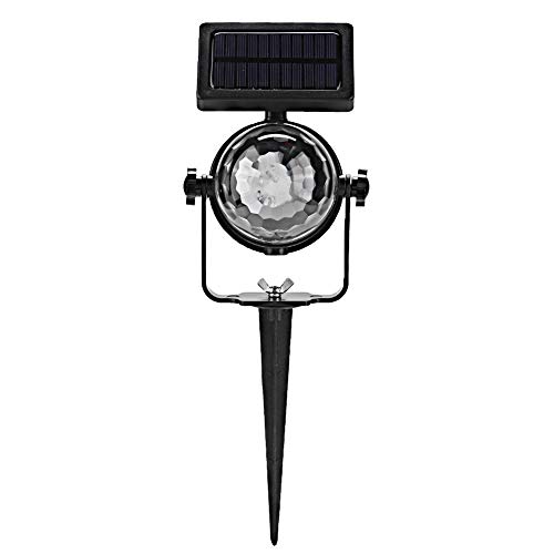 Hyuduo Party-Projektor-Licht, LED-Solar-Spot-Lichter, 7-Farben-Projektionslicht für den Außenbereich, Wasserdichtes Solarpanel, Festival-Feen-Spotlight, Lichterketten für den Außenbereich von Hyuduo