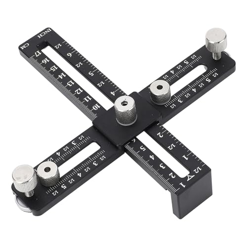 Hyuduo Punch-Locator Bohrer Template Schrankhandwerkzeug für Griffe Ziehknöpfe mit Aluminiumlegierung Verstellbarer Lochabstand 2,5-5 Zoll 4 Mm Bit (BLACK) von Hyuduo