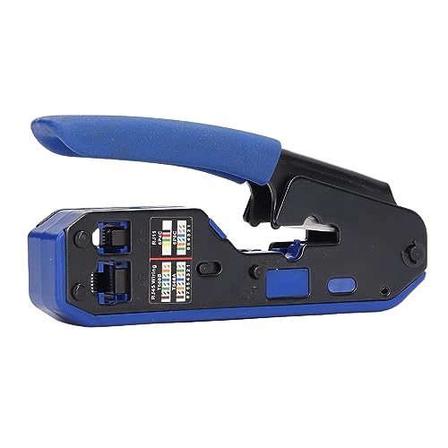 Hyuduo RJ45 Network Cable Ethernet -Buchse Durch Crimper für Cat5 Cat6 -Anschluss, Ein Dauerhaftes Crimping Werkzeug Kit für die Telefoninstallation, mit PVC Leichtmetallstahlmaterial. von Hyuduo