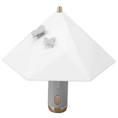 Hyuduo Regenschirm-Nachttischlampe, 3-Gang-Beleuchtung, Wiederaufladbar über USB, Tastensteuerung, Augenschutz, LED-Schreibtischlampe, LED-Lern-Leselampe, für Schlafzimmer, Schlafsaal (Weiss) von Hyuduo