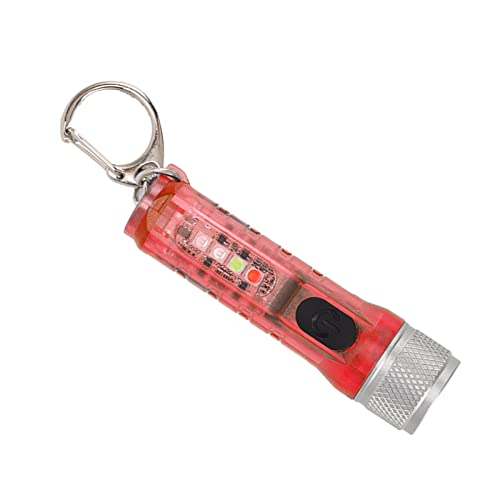 Hyuduo Schlüsselbund -LED -Taschenlampe Super Hell USB Wiederaufladbare Mini Taschenlampe für Outdoor 3 Beleuchtungsmodi für Camping Wandern Edelstahl Tragbar (Rot) von Hyuduo