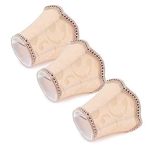Hyuduo Silky Apricot Stofflampenschattenpaket, Einfache Clipon -Installation für Kronleuchter, Schlafzimmer, Lernräume von Hyuduo