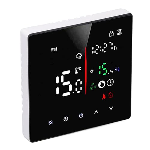 Hyuduo Smart Thermostat, Programmierbare Periodenregelung, Temperaturanzeigen, Kompatibel mit Home Assistant für Smart Home-Automatisierung, Steuerung durch Smartphone, Energieeffizientes Heizung von Hyuduo