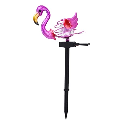 Hyuduo Solar-Flamingo-Rasenleuchte, Schmiedeeisernes Tiermuster-Licht, IP67 Wasserdichte Wegeleuchte, Gartendekoration, Warmes Weißes Licht von Hyuduo