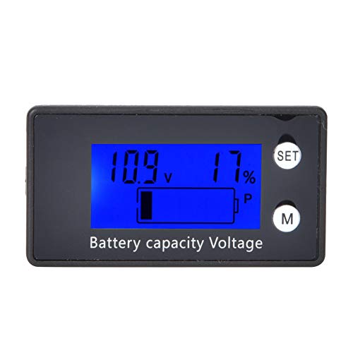 Hyuduo Spannungsmesser, LCD Digital Voltmeter für DC 10-100 V, Plug-In, Echtzeitüberwachung mit Smart Chip, 2-Farben-Display, Hohe Leistung, Bequeme Installationsgröße, Praktisch ((10-100 V) blau + von Hyuduo