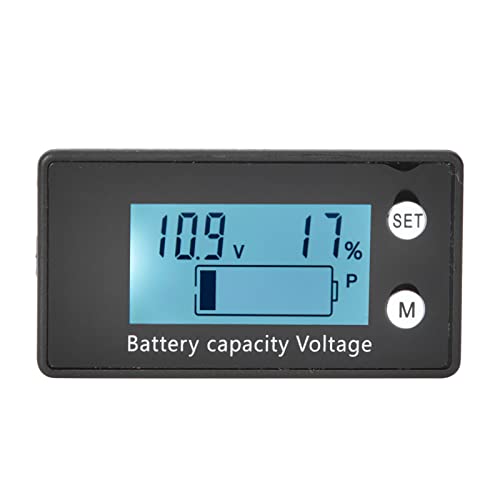 Hyuduo Spannungsmesser, LCD Digital Voltmeter für DC 10-100 V, Plug-In, Echtzeitüberwachung mit Smart Chip, 2-Farben-Display, Hohe Leistung, Bequeme Installationsgröße, Praktisch ((10-100V) weiß + von Hyuduo