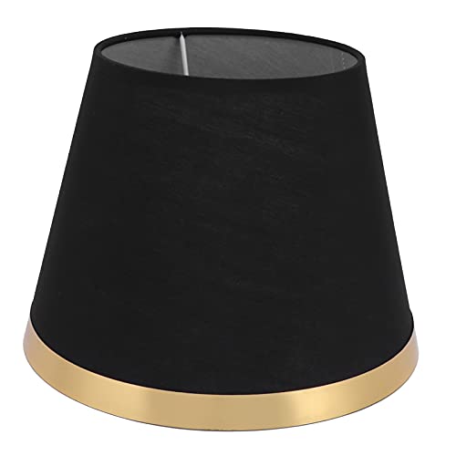 Hyuduo Stofflampenschatten Europäischer Stil Moderner Lampenschirm für E27 Tischlampe Clipon Installation für Schlafzimmer, Hotel Eisen + Stoff + PVC 1PC (PX125 schwarz) von Hyuduo