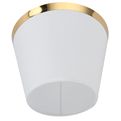 Hyuduo Stofflampenschatten Europäischer Stil Moderner Lampenschirm für E27 Tischlampe Clipon Installation für Schlafzimmer, Hotel Eisen + Stoff + PVC 1PC (PX129 weiß) von Hyuduo
