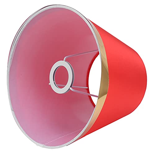 Hyuduo Stofflampenschatten Europäischer Stil Moderner Lampenschirm für E27 Tischlampe Clipon Installation für Schlafzimmer, Hotel Eisen + Stoff + PVC 1PC (PX134 rot) von Hyuduo