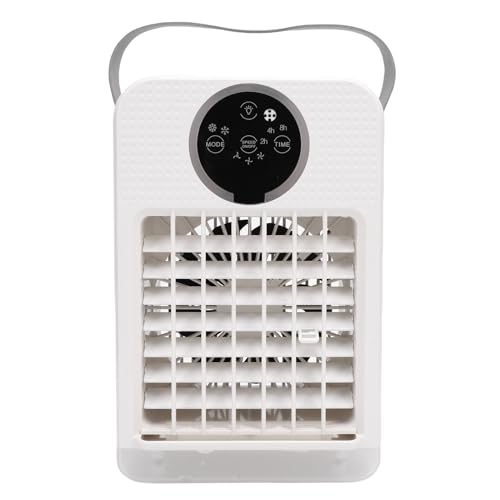Hyuduo Tragbare 4-in-1-Klimaanlage, Persönlicher Mini-Desktop-Kühlventilator mit 700-ml-Verdunstungsbefeuchter, 3 Geschwindigkeiten, 7-farbiges Licht, 2-8-Stunden-Timer für Zimmer, Hyuduo Tragbare 4-in-1-Klimaanlage, Persönlicher Mini-Desktop-Kühlventilator mit 700-ml-Verdunstungsbefeuchter, 3 Geschwindigkeiten, 7-farbiges Licht, 2-8-Stunden-Timer für Zimmer, von Hyuduo