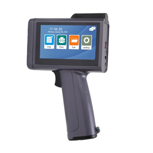 Hyuduo Tragbarer Handheld -Inkjet -Drucker mit 4,3 "Touchscreen - Multisprachiger Unterstützung und Ergonomisches Design (EU-Stecker) von Hyuduo