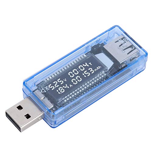 Hyuduo USB-Tester, Mobiltelefonladetool, USB-Strom-Volt-Tester, Echtzeit-Monitor-Daten für das Telefon-Computer-Power-Bank-Notebook, LCD-Anzeige USB Voltmeter Amperemeter, Kleiner Größe von Hyuduo