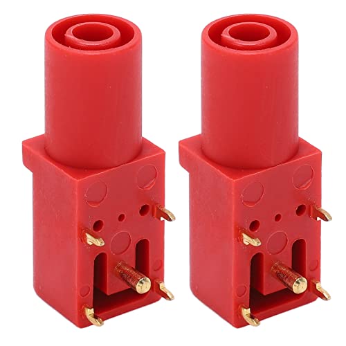 Hyuduo Zuverlässige 4 -mm -2pcs -PCB -Panel -Sockel, Plattierte Sicherheitsbananenbuchse mit Guter Leitfähigkeit für Multimeterspannungstests, Anpassung an Testgeräte Wie Multimeter (Rot) von Hyuduo