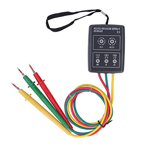 Hyuduo Zuverlässiger 3 -Phasen -Sequenz Rotationstester Keine Batterie Erforderlich 3 Testkabel für die Wartung des Geräts 60 V bei 600 V CA von Hyuduo