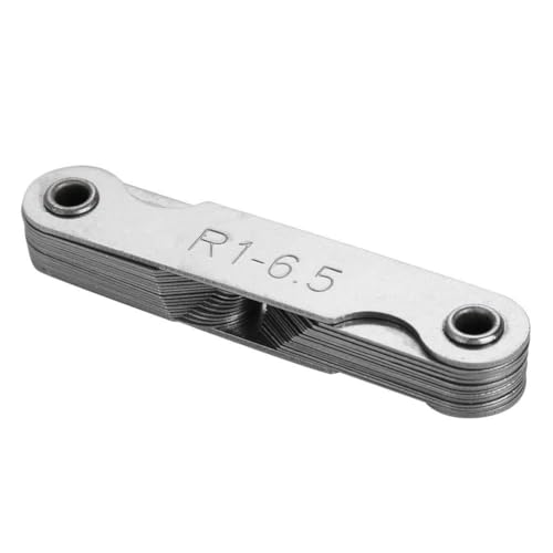 Konkave Lehre, Radiuslehre, R0,3–1,5/ R1–6,5/ R7–14,5/ R15–25//R25–50/R52–100 Mm Edelstahl-Radiusrillenlehre (R1–6,5 Mm), Staubwedel Mm) (R1-6,5MM) von Hyuduo