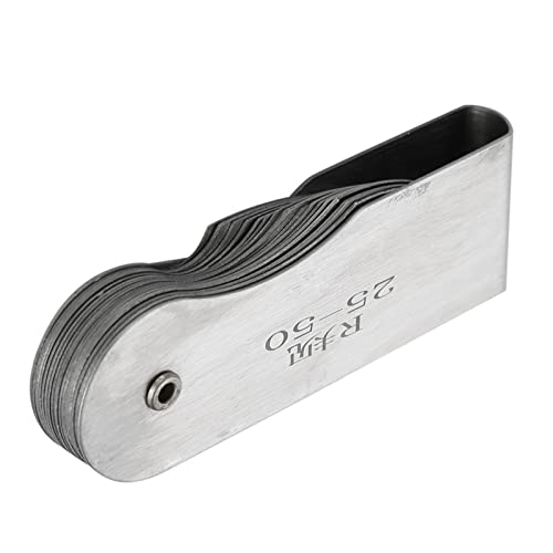Konkavlehre, Radiuslehre, R0.3-1.5/ R1-6.5/ R7-14.5/ R15-25//R25-50/R52-100MM Edelstahl-Radius-Kehllehre (R1-6.5MM), Staubwedel (R25-50MM) von Hyuduo