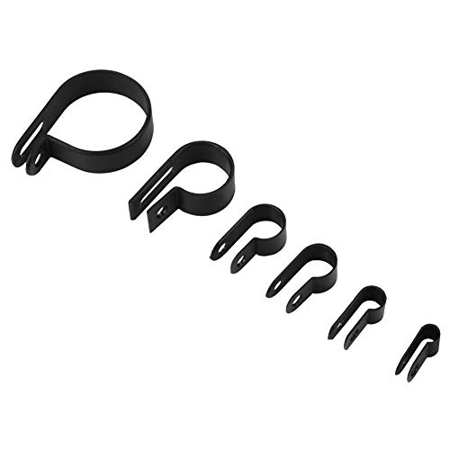 Nylon P Clips, 200 Stück Nylon Kunststoff P Clips Draht Klemmen P Verbindungs Elemente Kabel Klemme Verbindungs Elemente Schläuche für Kabel Leitung Draht, Drahtseil Clips (Schwarz) von Hyuduo