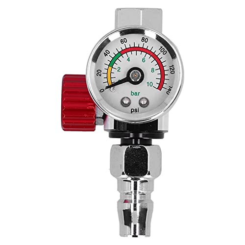 Lackierpistole Lufteinstellregler G1/4in Gewinde Spritzlackierpistole Luftdruckregler Druckregulierendes Einstellventil Manometer Lackiergerät Luftregler Manometerfür Pneumatische Spritzpistole Druc von Hyuduo