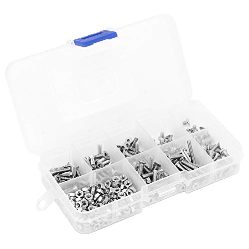 M3 Schrauben Set, 340 Stück Sechskantschrauben 304 Edelstahl Befestigung Reparaturwerkzeuge Sechskantkopf Schrauben Schrauben Muttern Sortiment Kit von Hyuduo