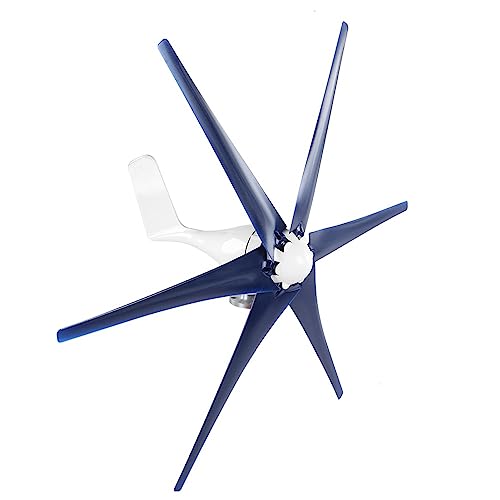 Professionelles Windturbinen-Kit, 1600 W 6-Blatt-Windgenerator, 2,0 m/s Windmühle mit niedriger Startwindgeschwindigkeit für Heimwerker im Freien(12V-Blau) von Hyuduo