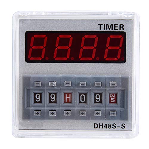 Programmierbarer Verzögerungszeitrelais-Timer, 12V / 24V / 380V LCD-Digitalzeitrelaismodul, 0,1S-99H 8-poliges DH48S-S Digitalanzeige-Verzögerungsrelais(12V AC/DC) Relais von Hyuduo