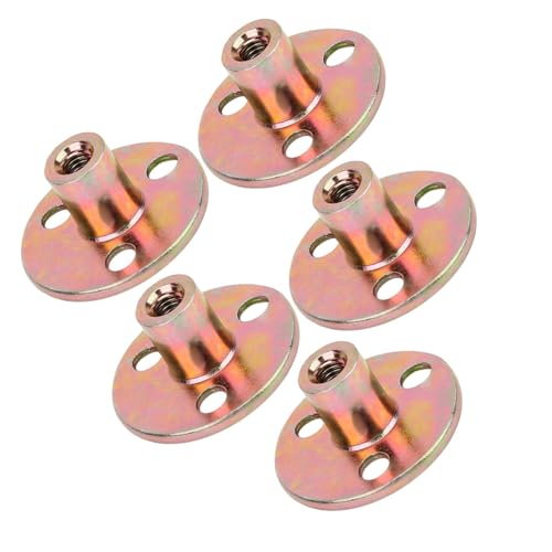 Runde Basismutter, 5 Stück Flanschmutter M6 M8 M10 Brad Hole T-Mutter Verzinktes Eisen Runde Basis T-Nut (M8) Nietmuttern (M8) von Hyuduo