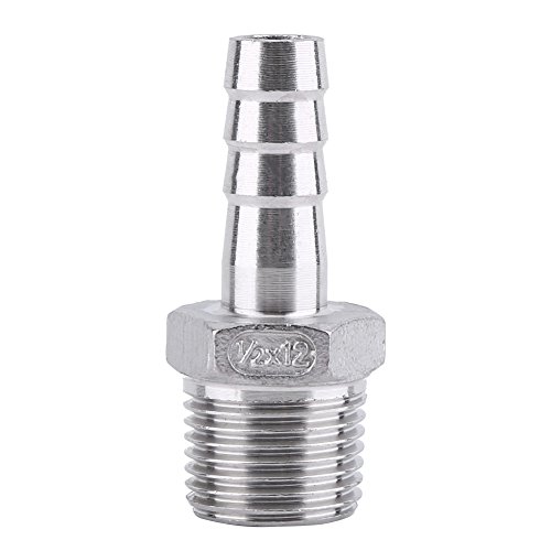 Schlauchanschluss mit Schlauchtülle, Schlauchanschluss mit Schlauchtülle aus Edelstahl, Schlauchanschluss mit Außengewinde, Schlauchtülle mit 55 Grad BSPT 1/8 Zoll ~ 3/4 Zoll, (1/2''*12mm) von Hyuduo