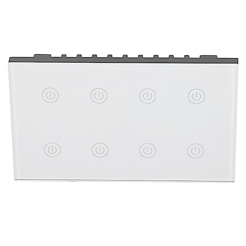 Smart WiFi Wireless Wandschalter 8 Gang Touch Lichtschalter Kompatibel mit Google Home AC100-240V von Hyuduo