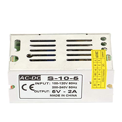 Stabilisierte Stromversorgung für LED-Spulenstreifen-Trimmer AC 100 V ～ 220 V DC 5 V 2 A/5 A 10 W/25 W [Energieeffizienzklasse A](10W) von Hyuduo