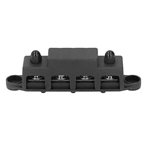 Stromverteilungs-Sammelschienenkasten, M8-Sammelschienenmodul 4-Bolzen-Stromverteilungsblock-Sammelschienenkasten 48 VDC 250 A für Wohnmobil-Yacht, Verteilerblöcke (BLACK) von Hyuduo