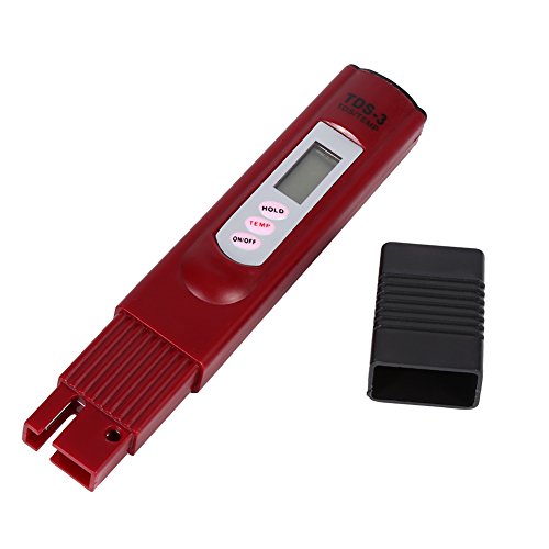 Wasserqualität Detektor Digital LCD Wasser Mineral Analyzer Teststift Tragbare Reinheitsfilter TDS Meter Tester 0-9990 PPM Temp(rot) PH-Wasserqualitäts-/Temperatur-Hygrometer von Hyuduo