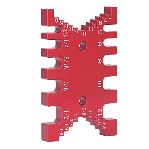 Hyuduo Schwalbenschwanzlehre Zapfenmessschieber Aluminium Metrische Zollskala Kartenmessung Holzbearbeitungswerkzeug Schwalbenschwanzlehre Tischlerfräsersäge, Lineale(Rot) von Hyuduo