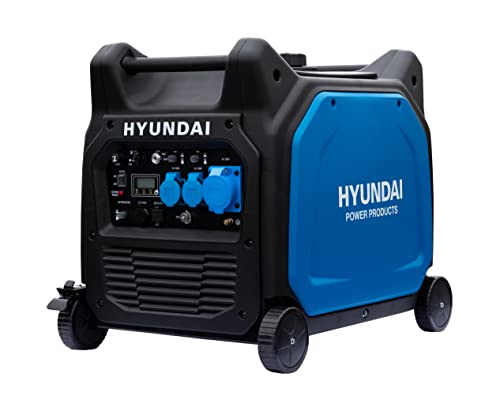 HYUNDAI Inverter Stromerzeuger HY6500SEi D, Notstromaggregat, Generator mit 6.5 kW, Stromgenerator mit E-Start, Benzin Stromaggregat von Hyundai
